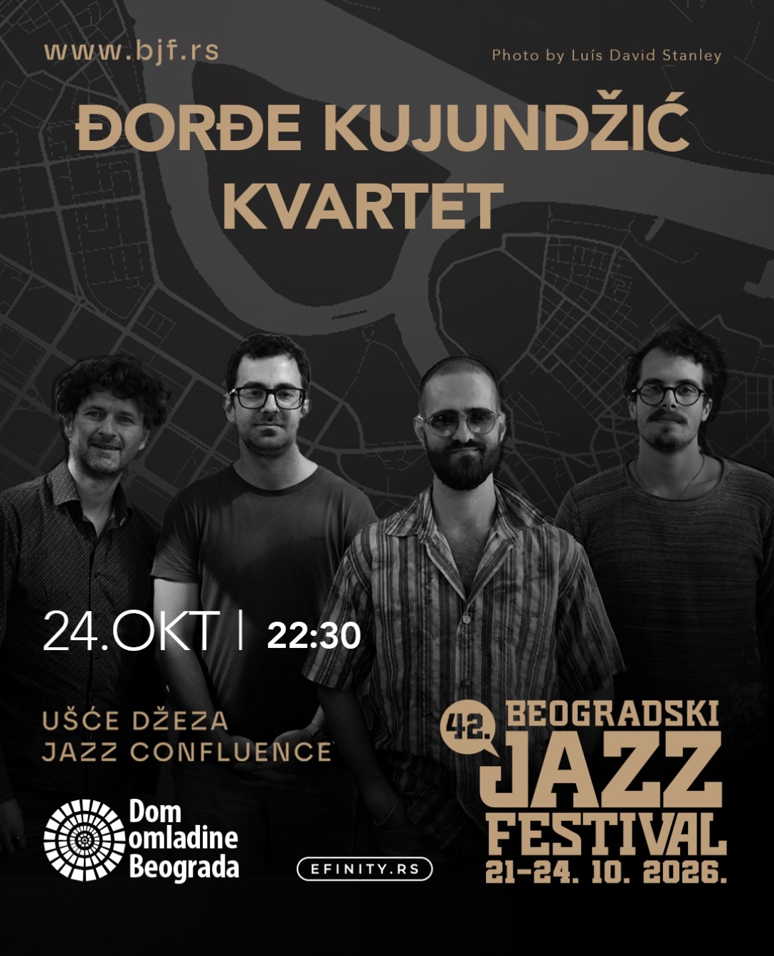 Dom omladine Beograda, 24. oktobar 2026. — Đorđe Kujundžić Quartet