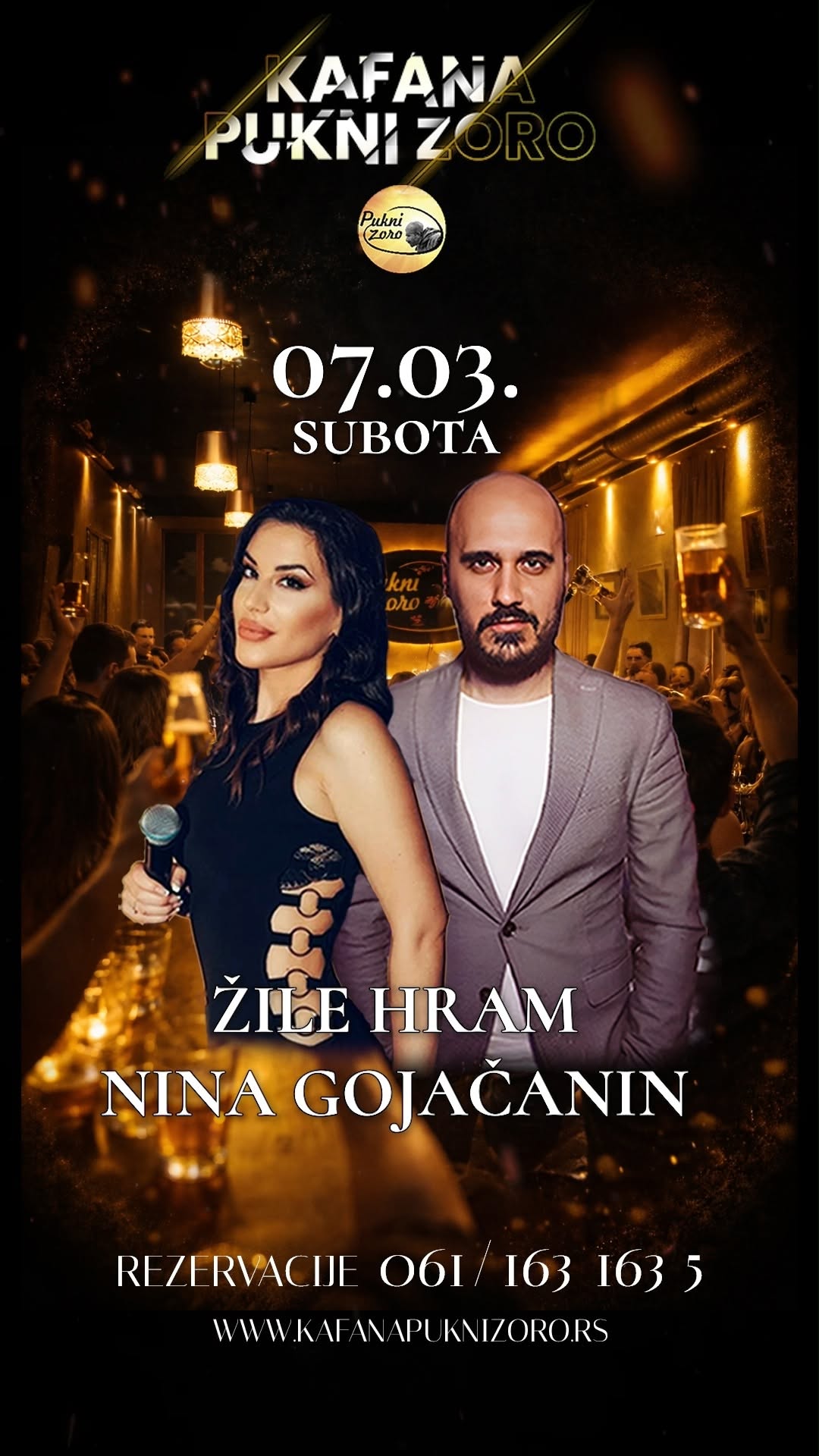 Kafana Pukni Zoro, subota 7. mart – Veče uživo muzike sa Žiletom Hramom ...